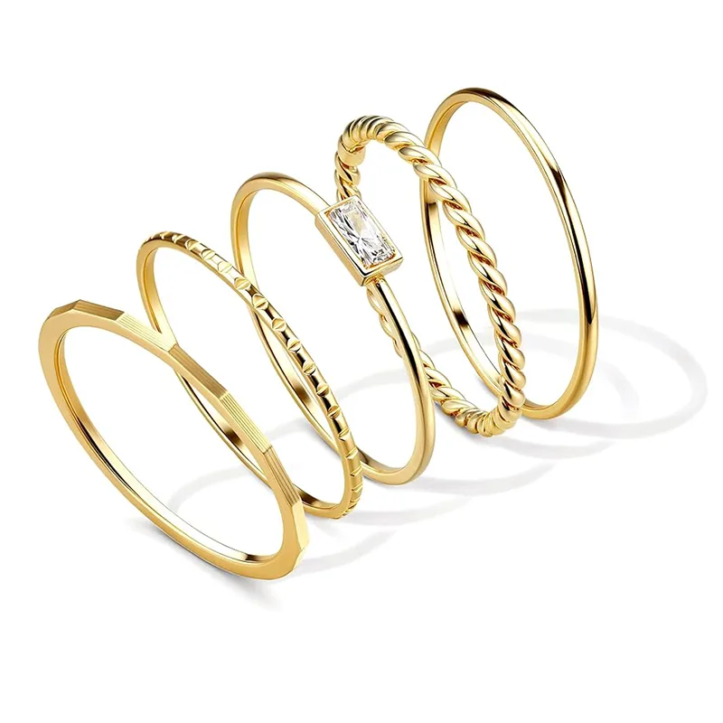 Gold Stainless Steel Women Fashion Ring