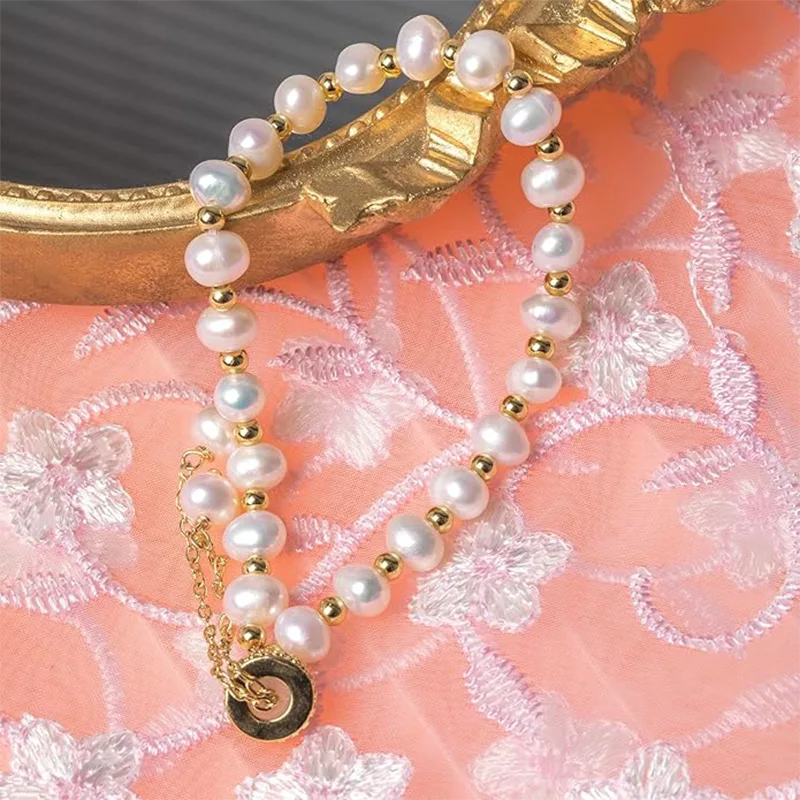 กำไลโลหะผสมมุกผู้หญิง