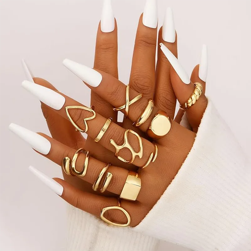 ผู้หญิงจริงแหวนแฟชั่นชุบทอง